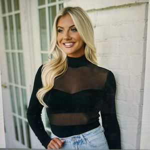 Mesh mock neck bodysuit - new with tags!